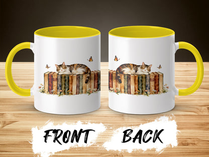 Relaxing Cat and Butterflies Print Ceramic Mug product