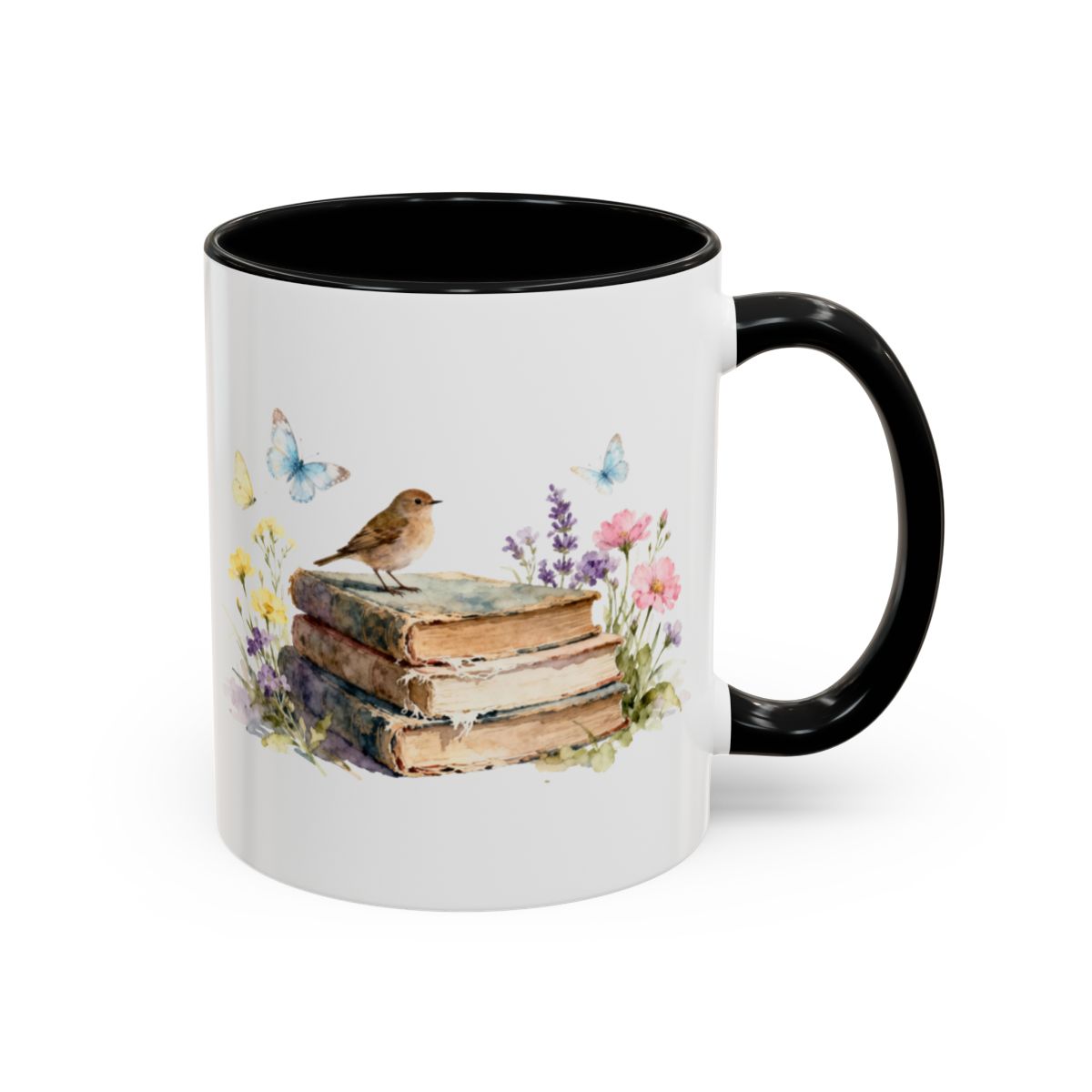 Vintage Books and Birds Design Ceramic Mug Product