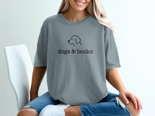 Dogs and Books Graphic Print Tee Shirt product type