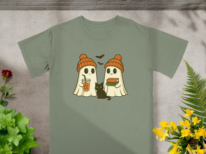 Adorable Ghosts Fall Season Graphic T-Shirt product type