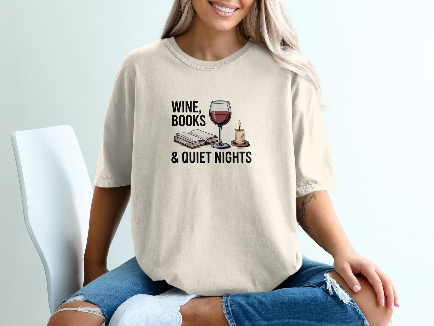 Wine Books and Quiet Nights T-shirt product type