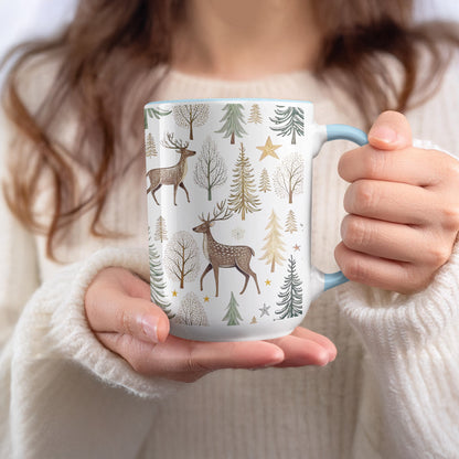 Winter Wonderland Deer and Trees Coffee Mug