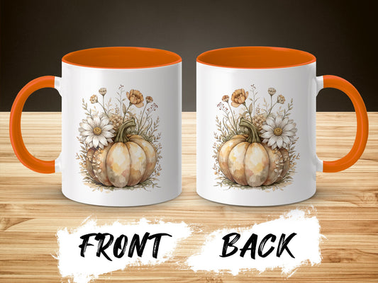 Pumpkin and Floral Design Two-Tone Mug product type