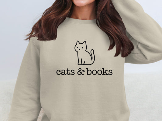 Cute Cats and Books Design Sweatshirt
