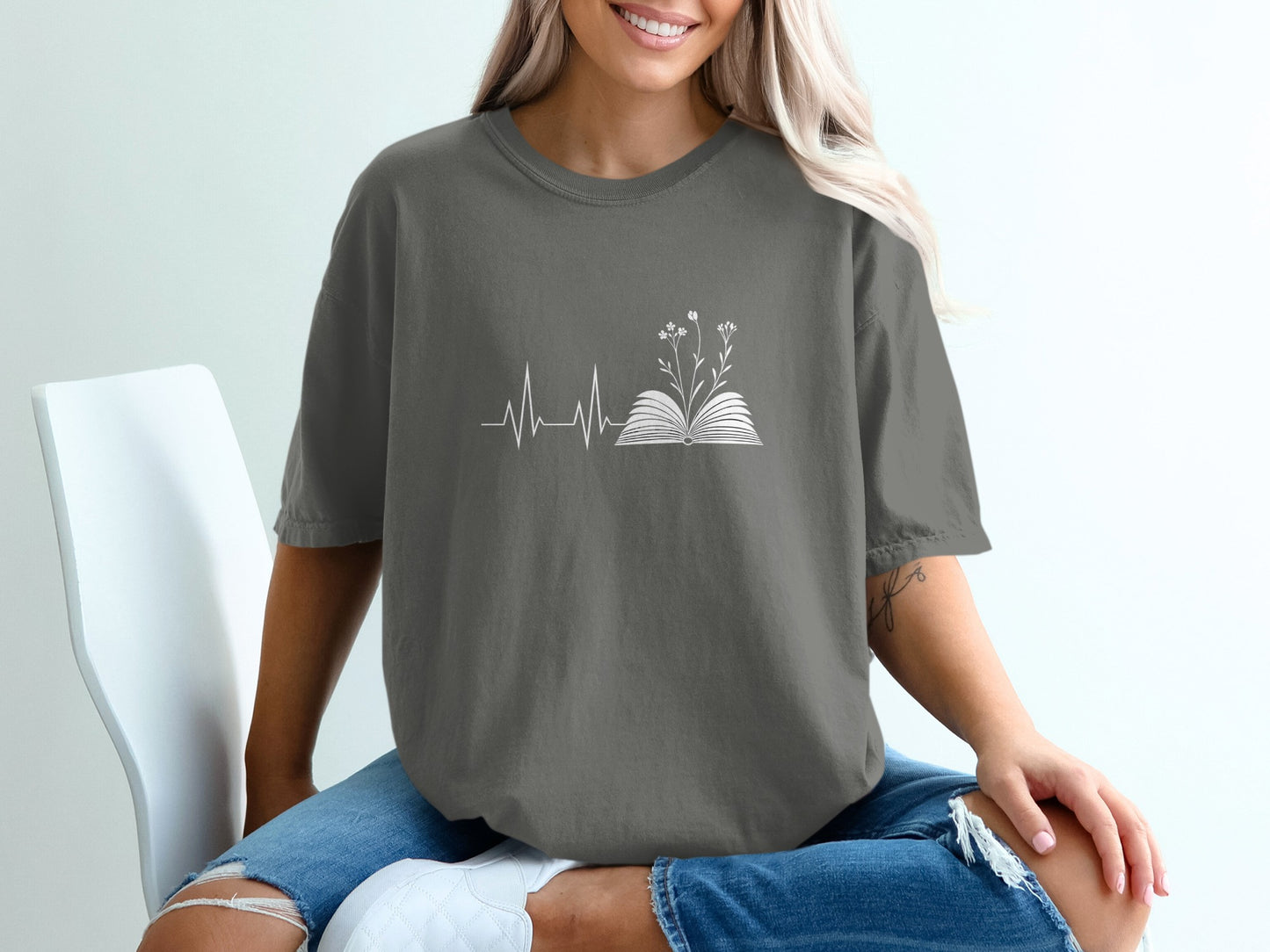 Heartbeat and Open Book Graphic T-shirt product