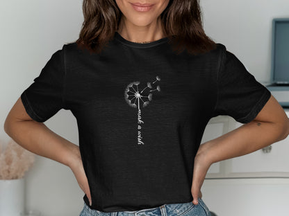 Make a Wish Dandelion Graphic Black T-Shirt product type