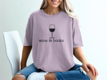 Relaxed Fit Wine and Books Graphic Tee product type