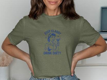 Stay Classy Drink Dirty Vintage Graphic T-Shirt product type