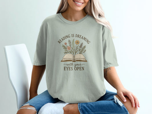 Reading is Dreaming T-Shirt with Your Eyes Open product type