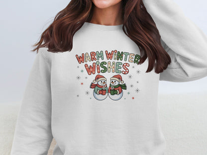 Warm Winter Wishes Snowmen Sweatshirt For Cozy Days