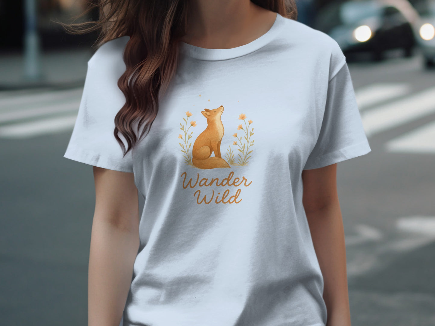 Wander Wild Featuring Fox and Floral Graphic Shirt Product
