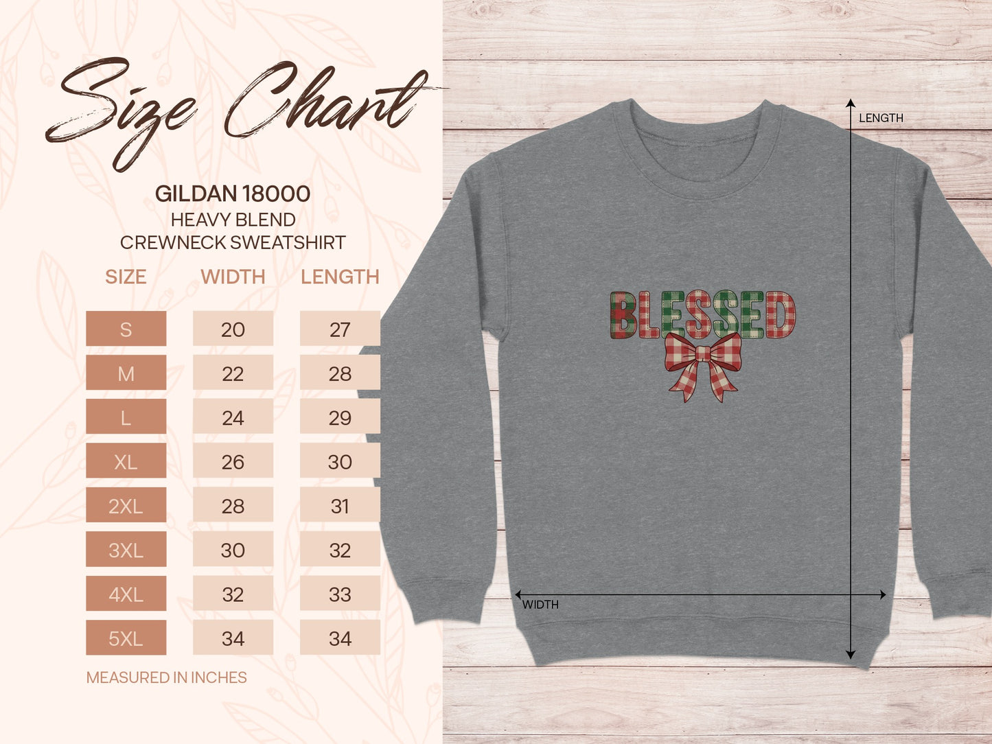 Blessed Plaid Print Bow Crewneck Sweatshirt