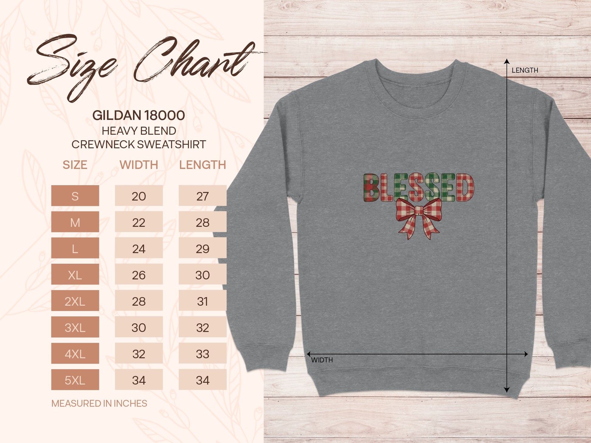 Blessed Plaid Print Bow Crewneck Sweatshirt