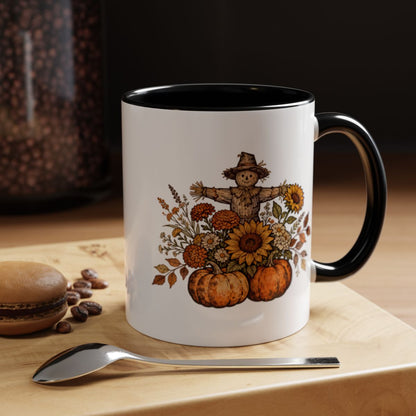 Autumn Scarecrow and Sunflowers Themed Mug