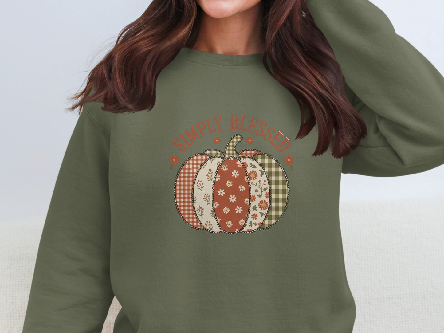 Simply Blessed Pumpkin Sweatshirt Casual Wear