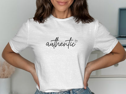 Authentic Graphic Tee with Heart Design product type