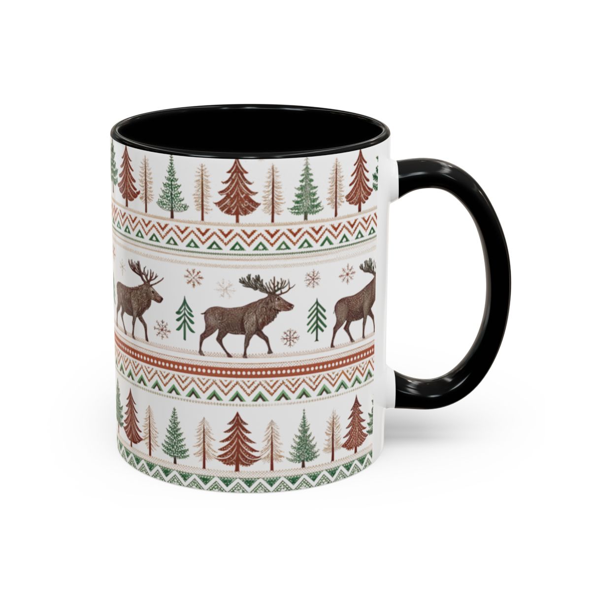 Festive Woodland Christmas Design with Moose Mug