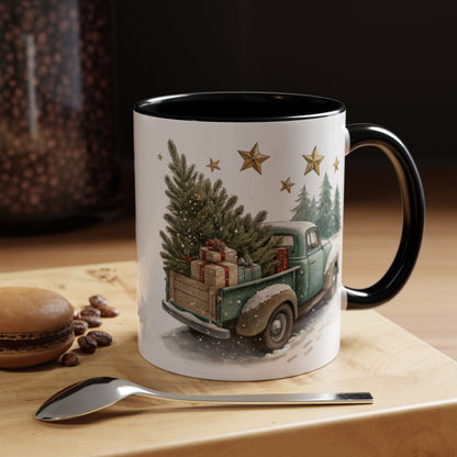 Vintage Truck Christmas Tree and Gifts Mug