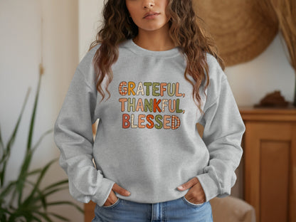 Grateful Thankful Blessed Cozy Sweatshirt