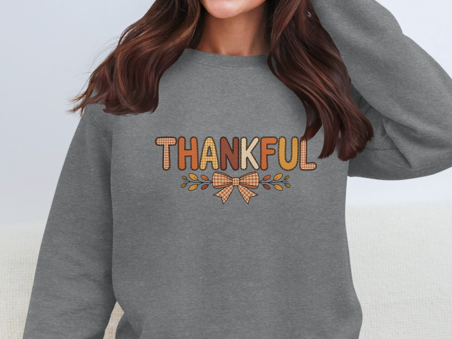 Thankful Graphic Sweatshirt with Fall Design
