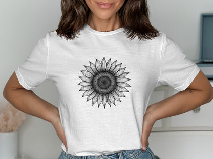 Sunflower Pattern Graphic Tee fashion product