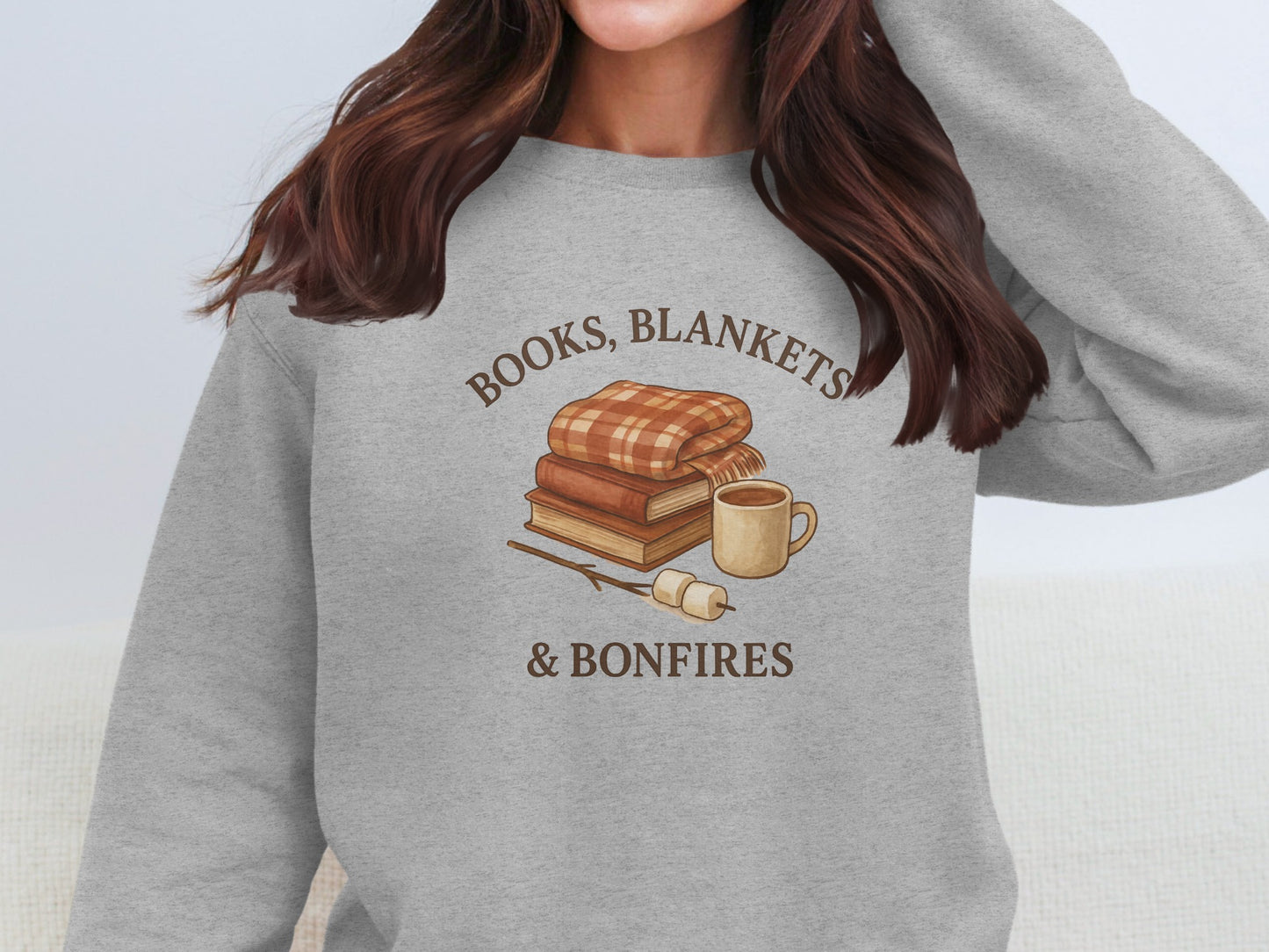 Cozy Books Blankets and Bonfires Sweatshirt