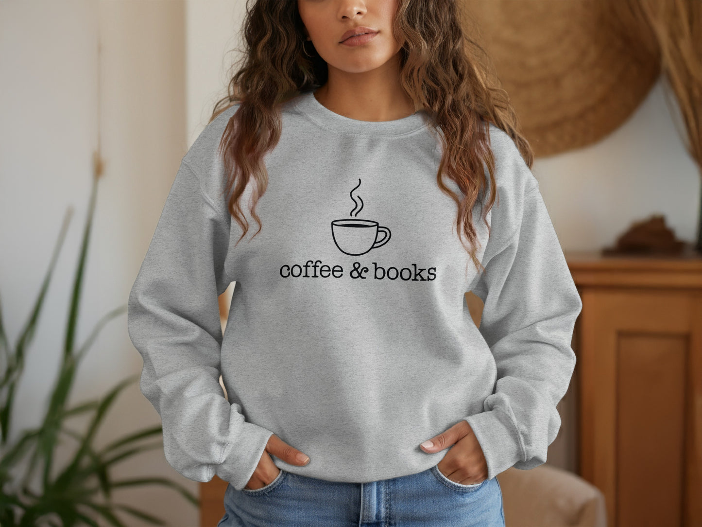 Cozy Sweatshirt for Coffee and Book Lovers