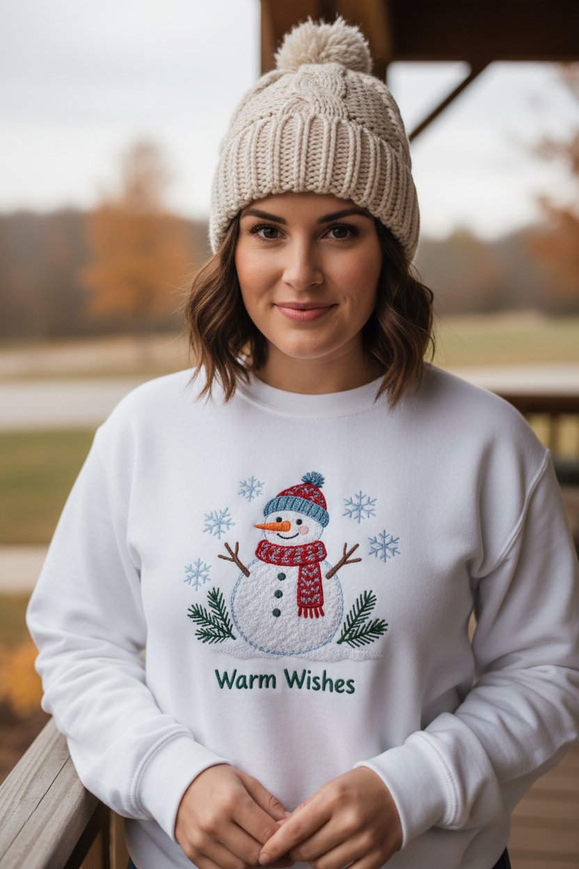 Warm Wishes Holiday Snowman Sweatshirt