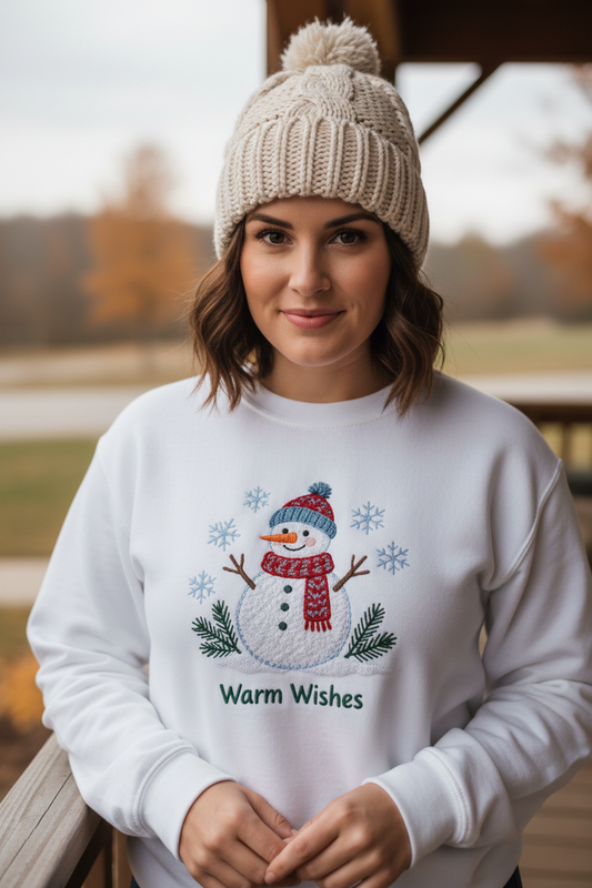 Warm Wishes Holiday Snowman Sweatshirt