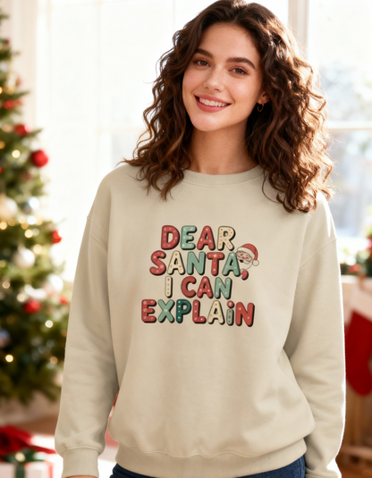 Dear Santa I Can Explain Funny Holiday Season Sweatshirt