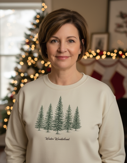Winter Wonderland Pine Trees Holiday Season Sweatshirt