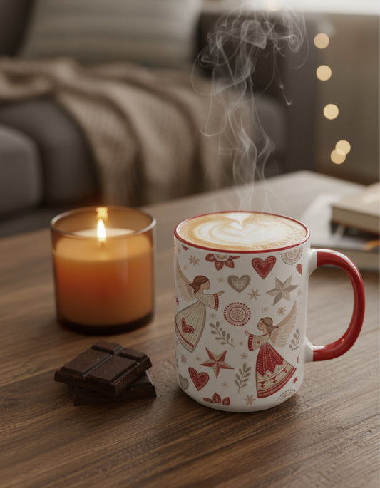 Angels Hearts Stars Flowers Mug