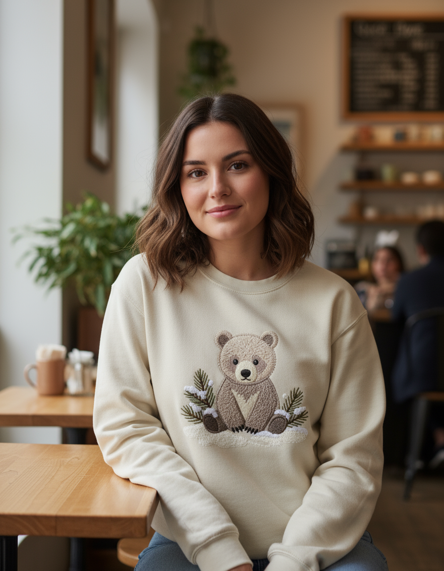 Adorable Bear Winter Themed Sweatshirt