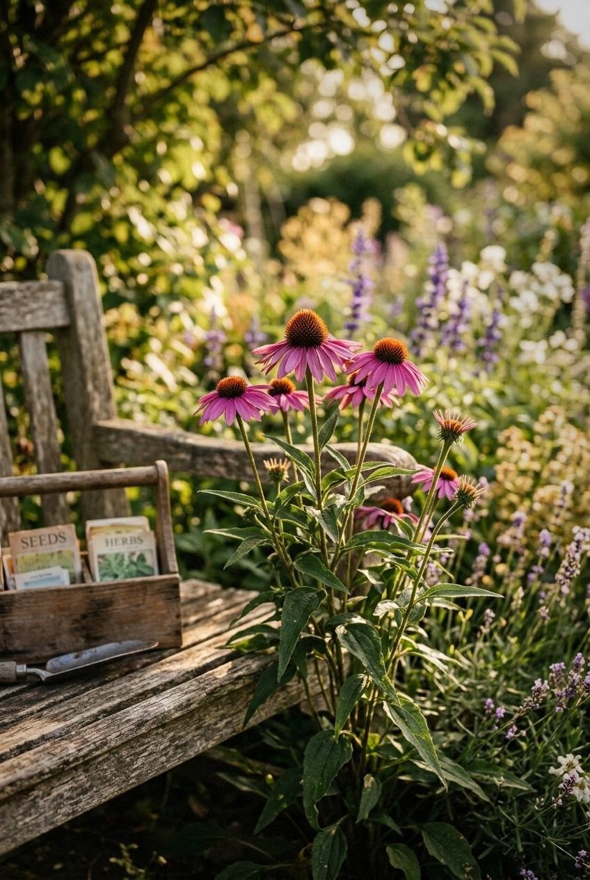 Tall pink and white garden phlox blooming in mid-summer with green foliage behind