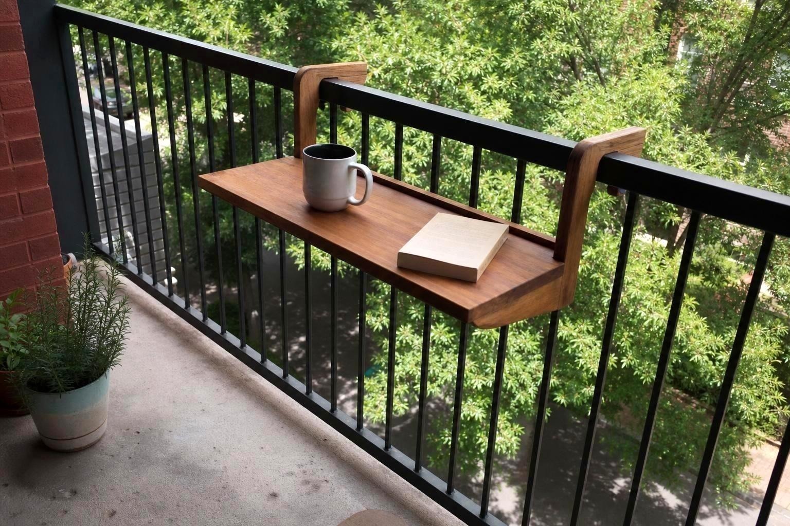 Balcony Railing Table Ideas for a Narrow Balcony