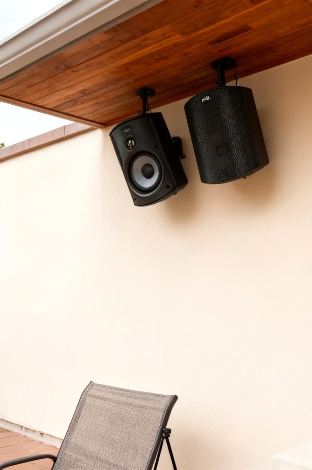 The Polk Audio Atrium 4 outdoor speaker pair in black