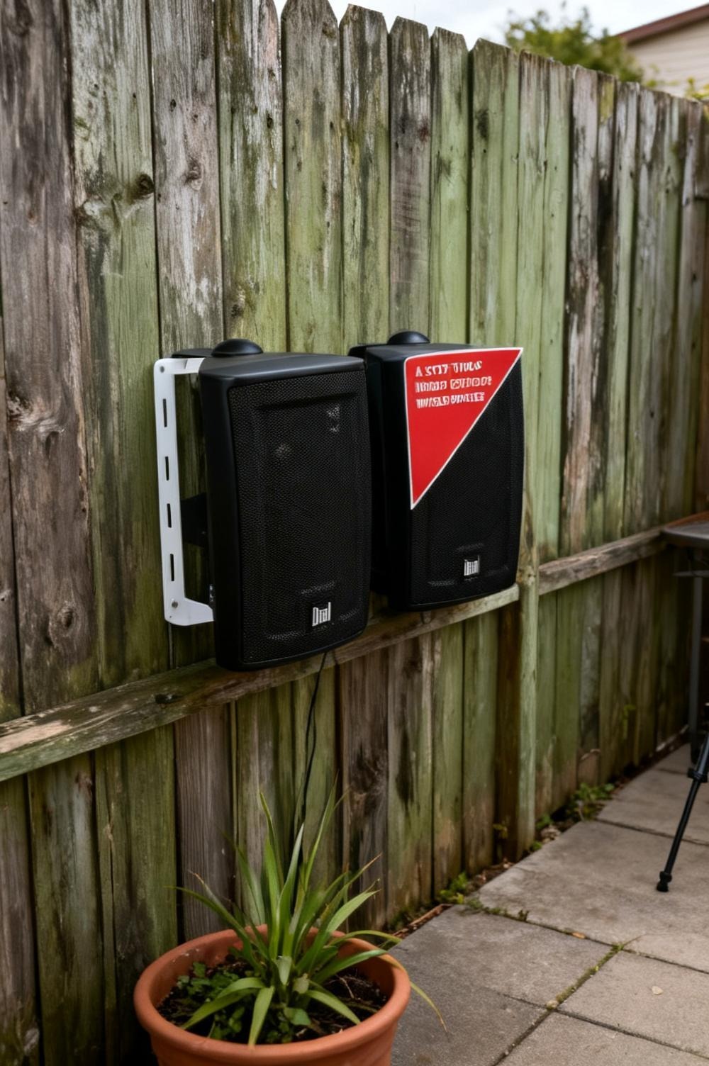 The Dual Electronics LU43PB outdoor speaker pair