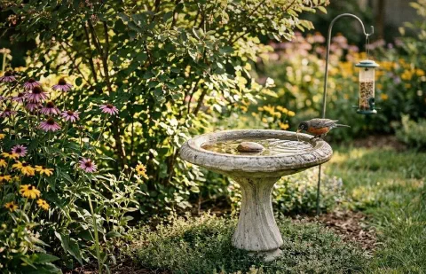 Bird Bath Placement Mistakes That Keep Birds Away