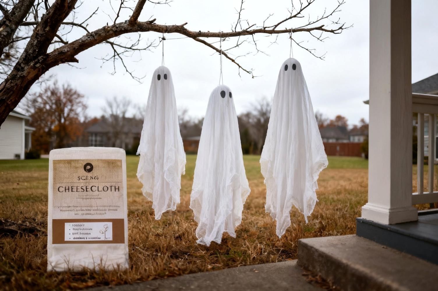 Cheesecloth Ghosts That Hang Outside and Move