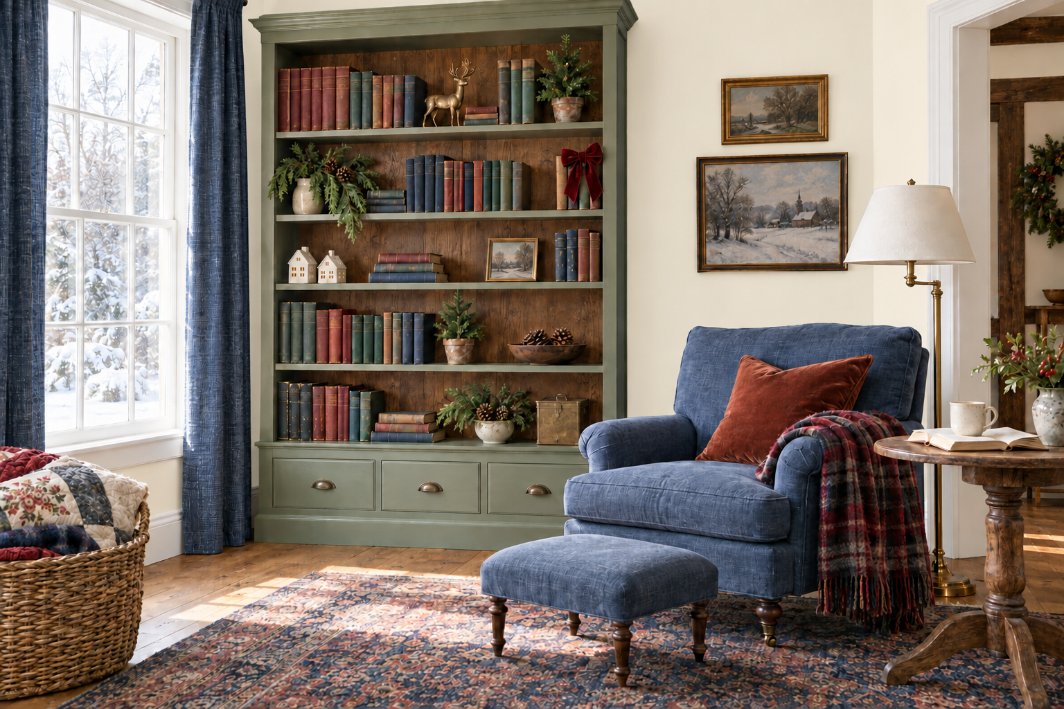 7 Christmas Bookshelf Decorating Ideas That Keep Books Reachable