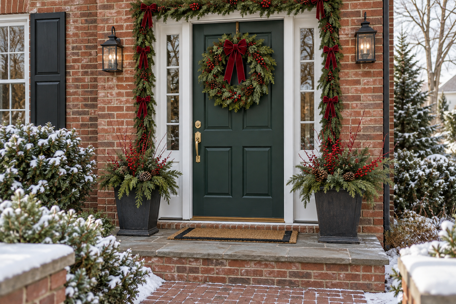 Christmas Front Door Decor for the Door You Have