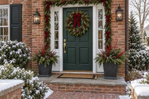 Christmas Front Door Decor for the Door You Have