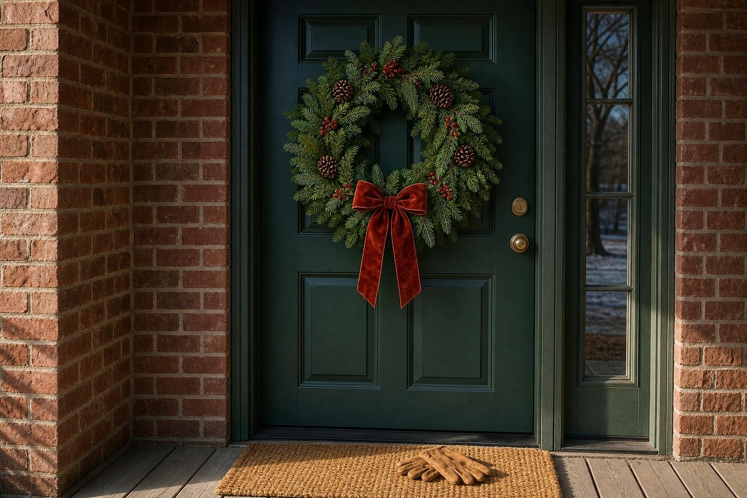 Christmas Front Door Decor for the Door You Have