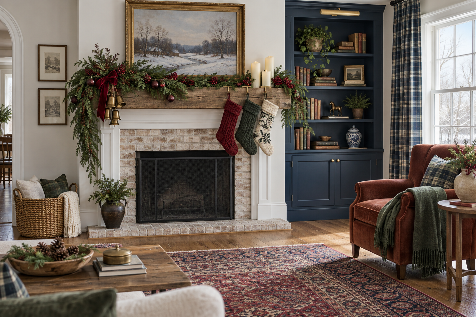 Christmas Mantel Decor That Fits the Mantel You Have