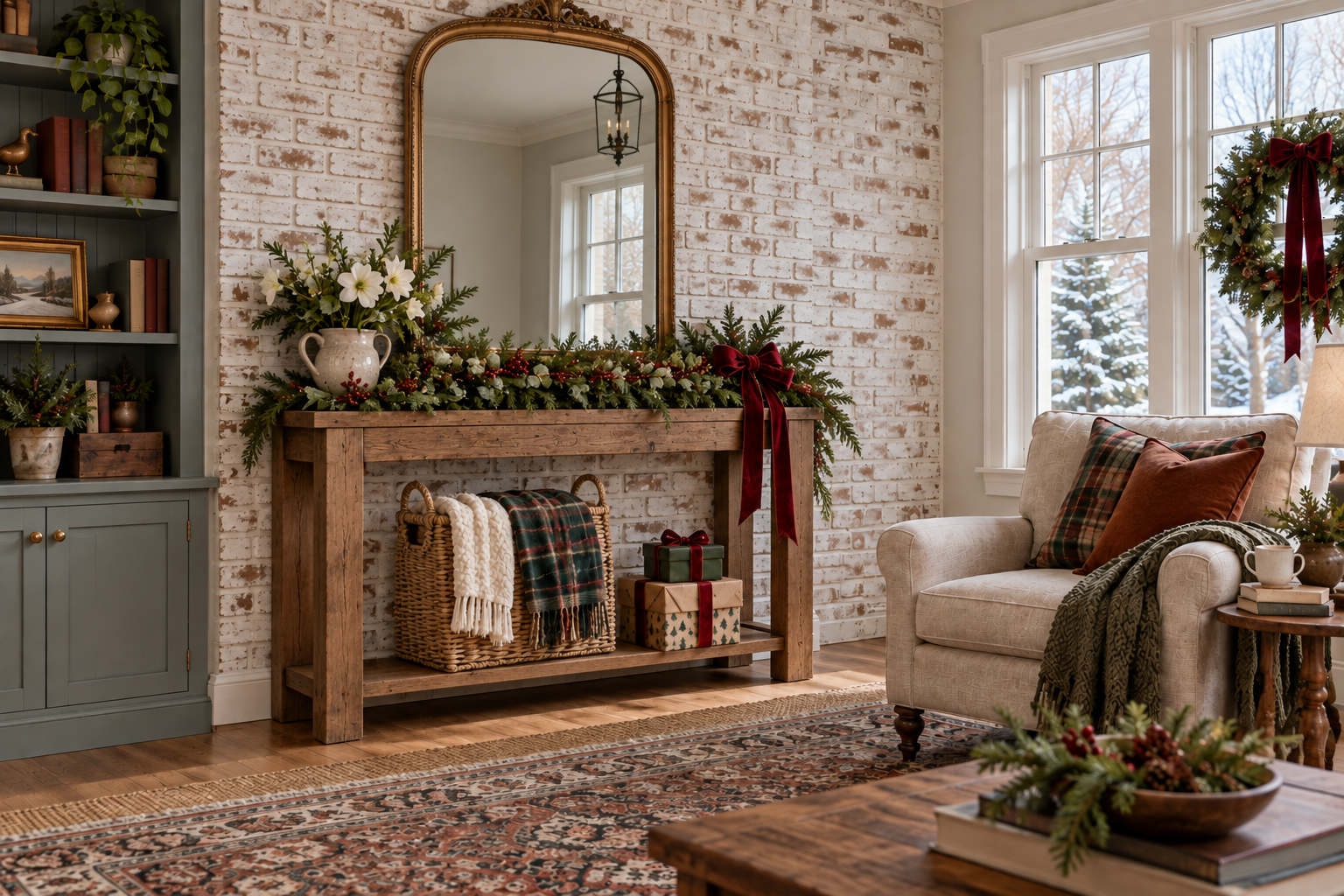 Christmas Mantel Ideas When There Is No Fireplace