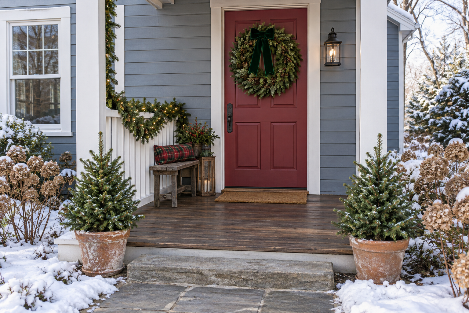 Christmas Porch Decor That Works on a Small Porch