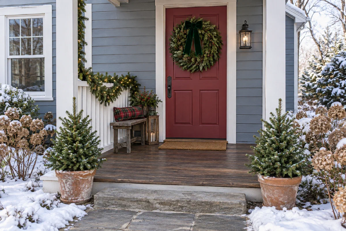 Christmas Porch Decor That Works on a Small Porch