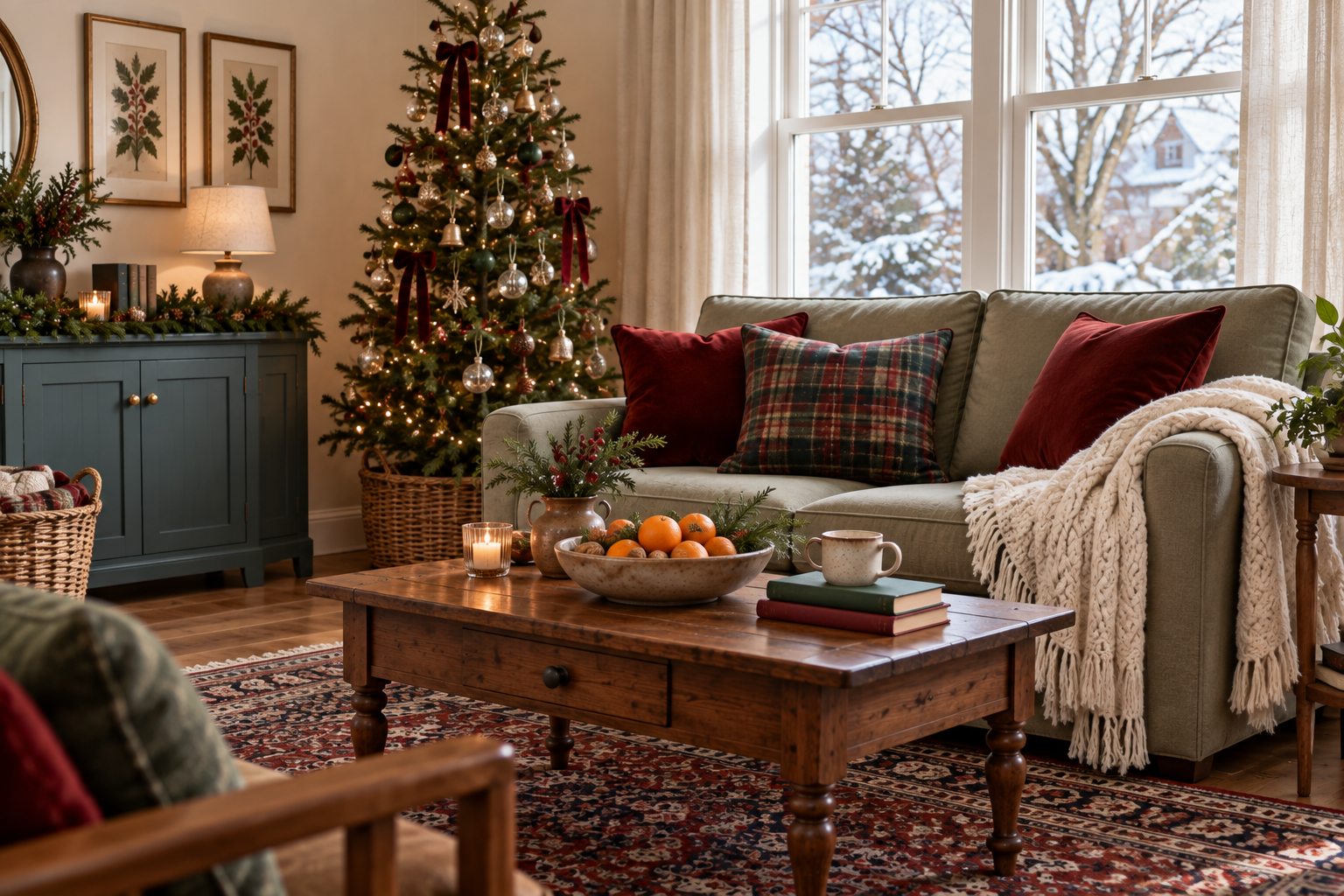Cozy Christmas Decor for a Small Living Room
