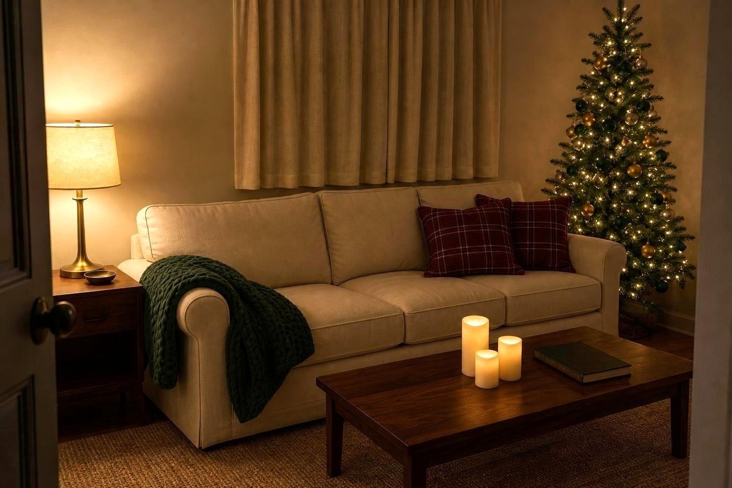 Cozy Christmas Decor for a Small Living Room