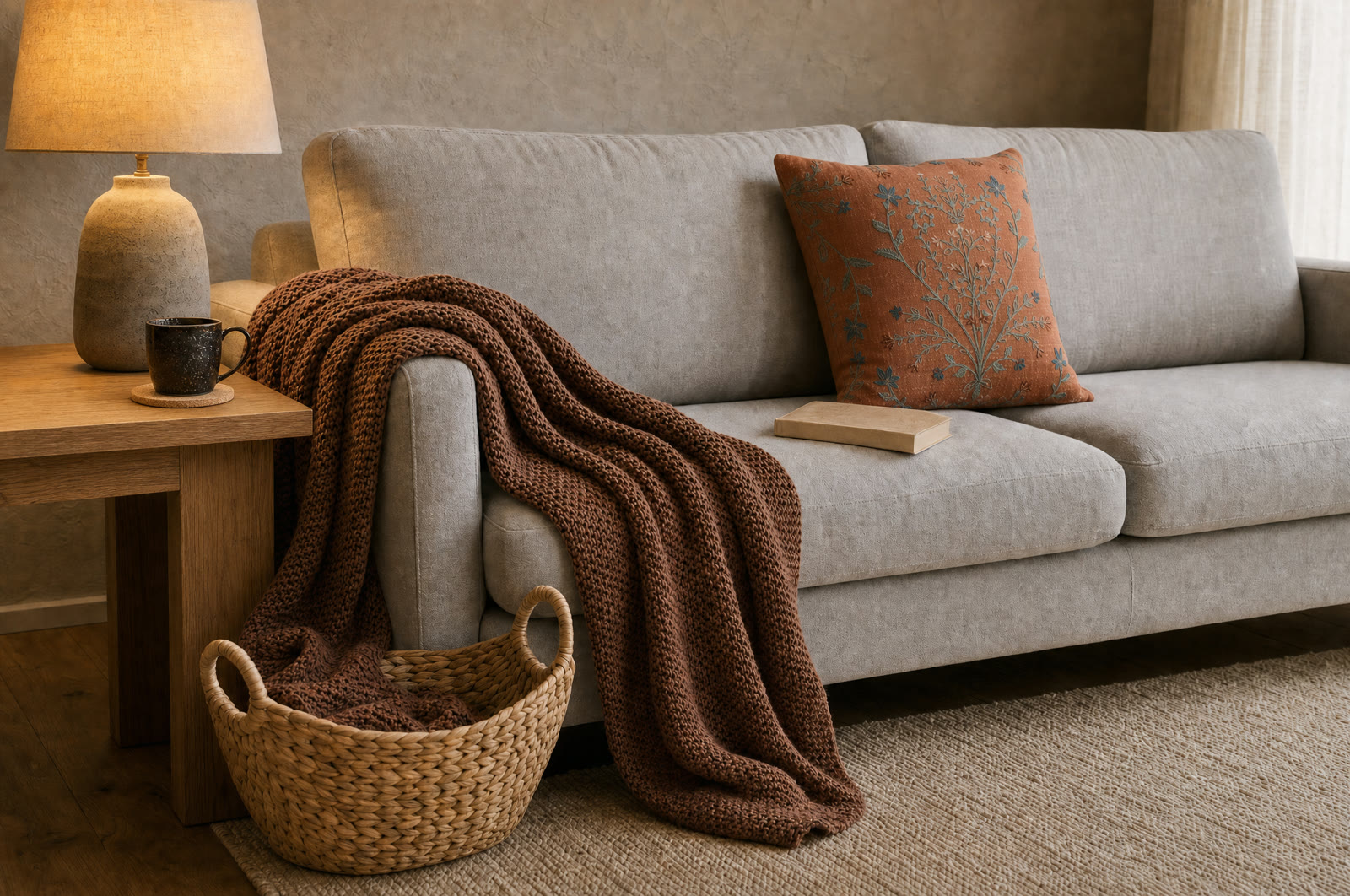 Cozy Up the Living Room for Fall, No New Sofa